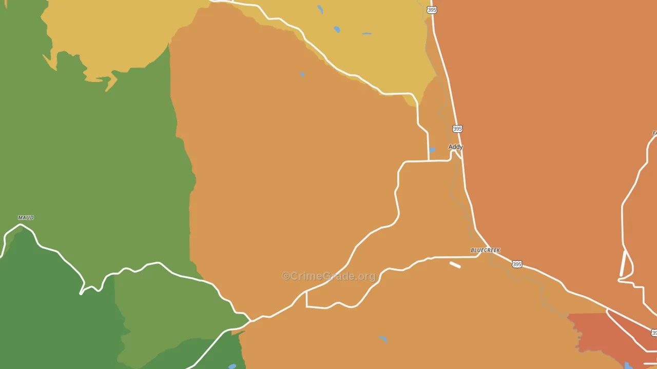 Addy, WA Map of Assault Rates
