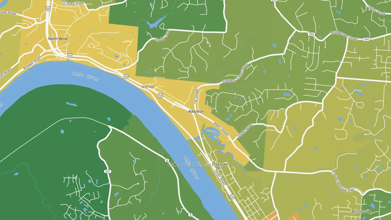 Addyston, OH Map of Assault Rates