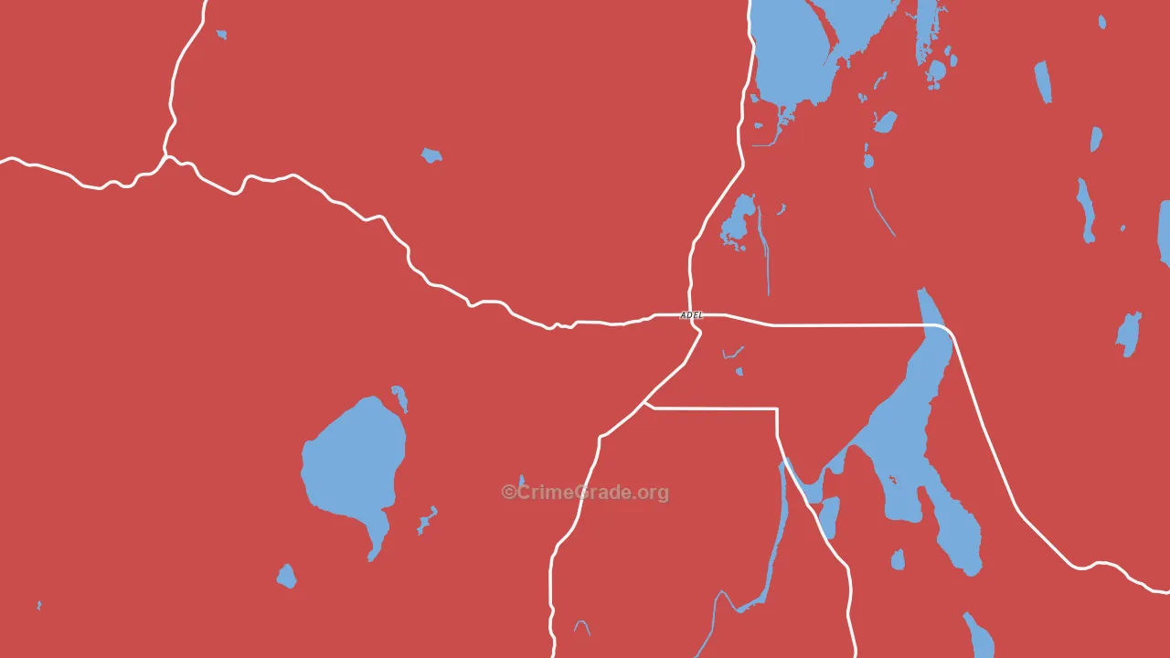 Adel, OR Map of Assault Rates