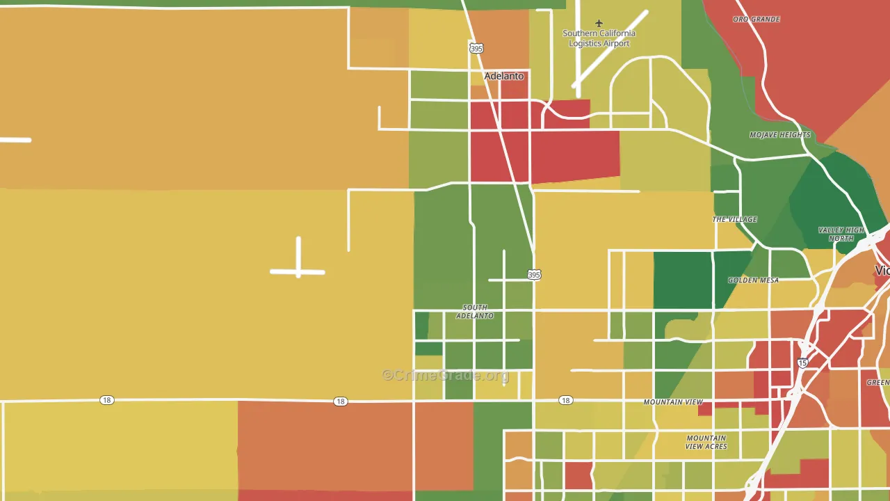 Adelanto, CA Map of Assault Rates
