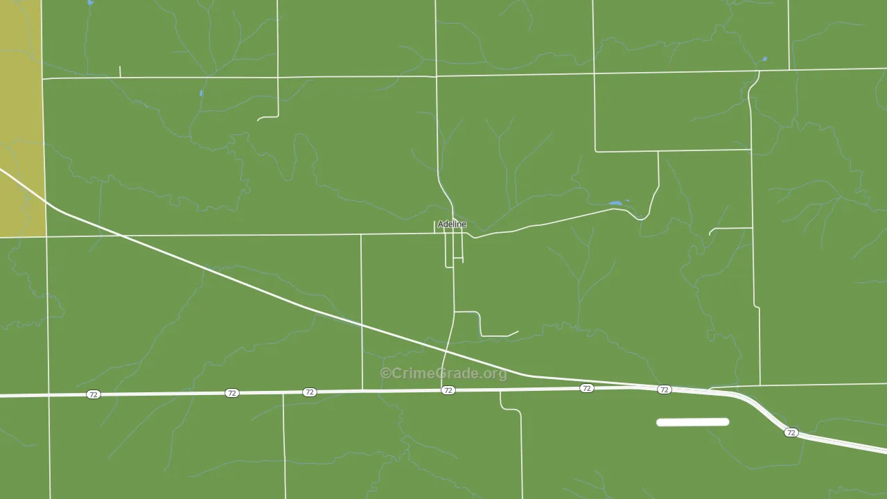 Adeline, IL Map of Assault Rates