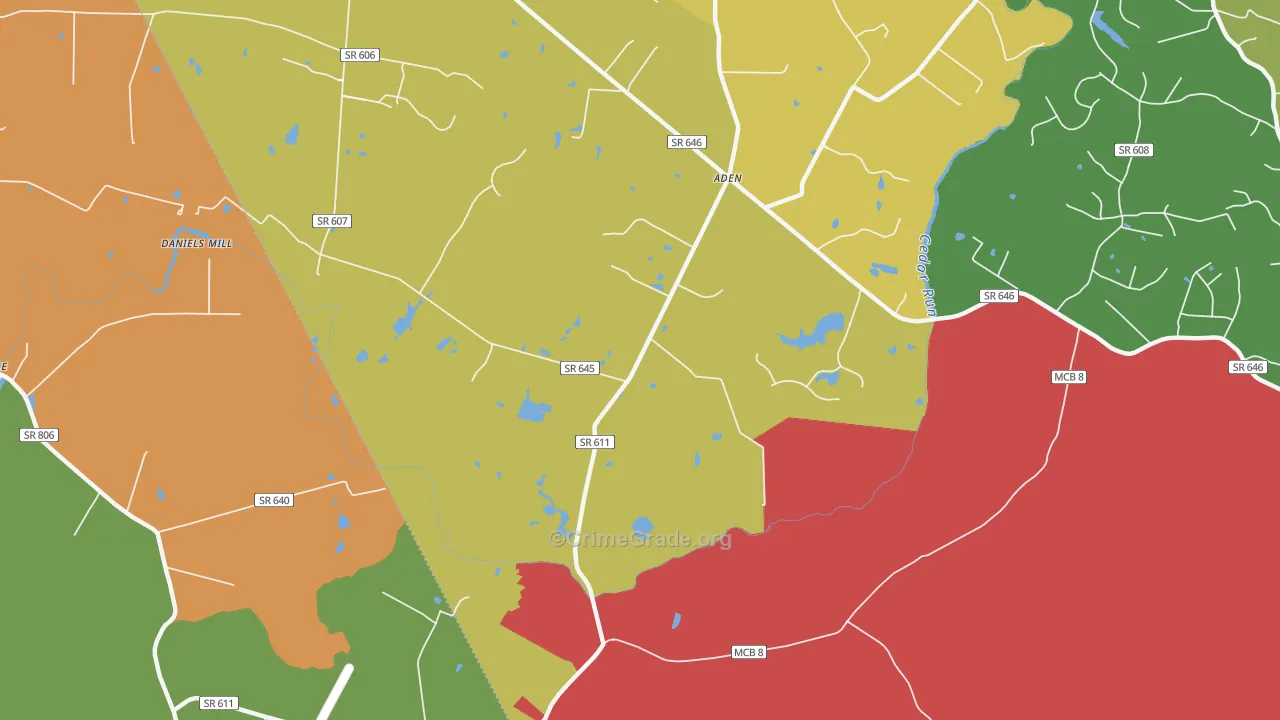 Aden, VA Map of Assault Rates