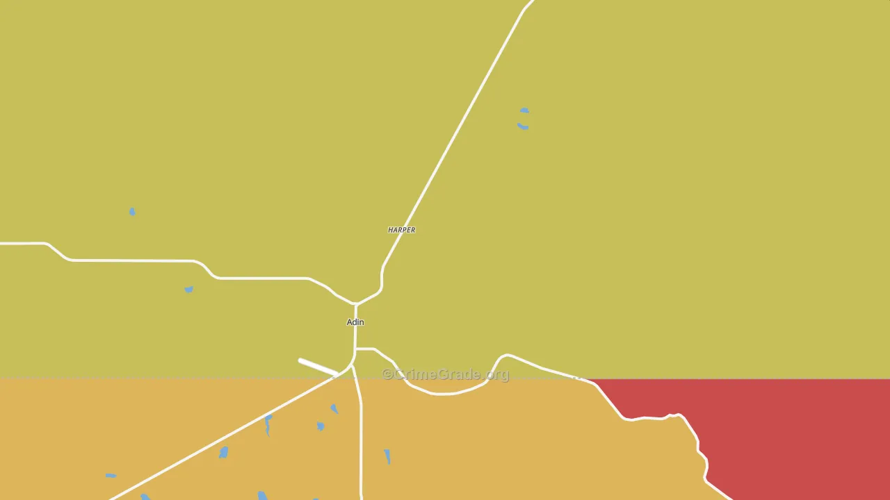 Adin, CA Map of Assault Rates