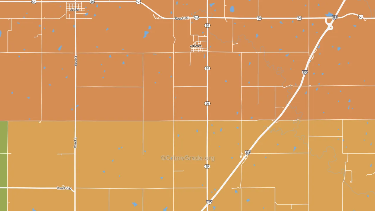 Admire, KS Map of Assault Rates