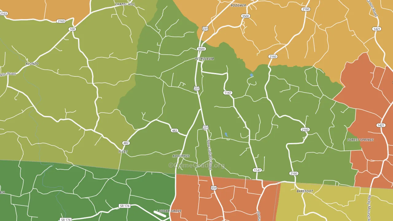 Adolphus, KY Map of Assault Rates