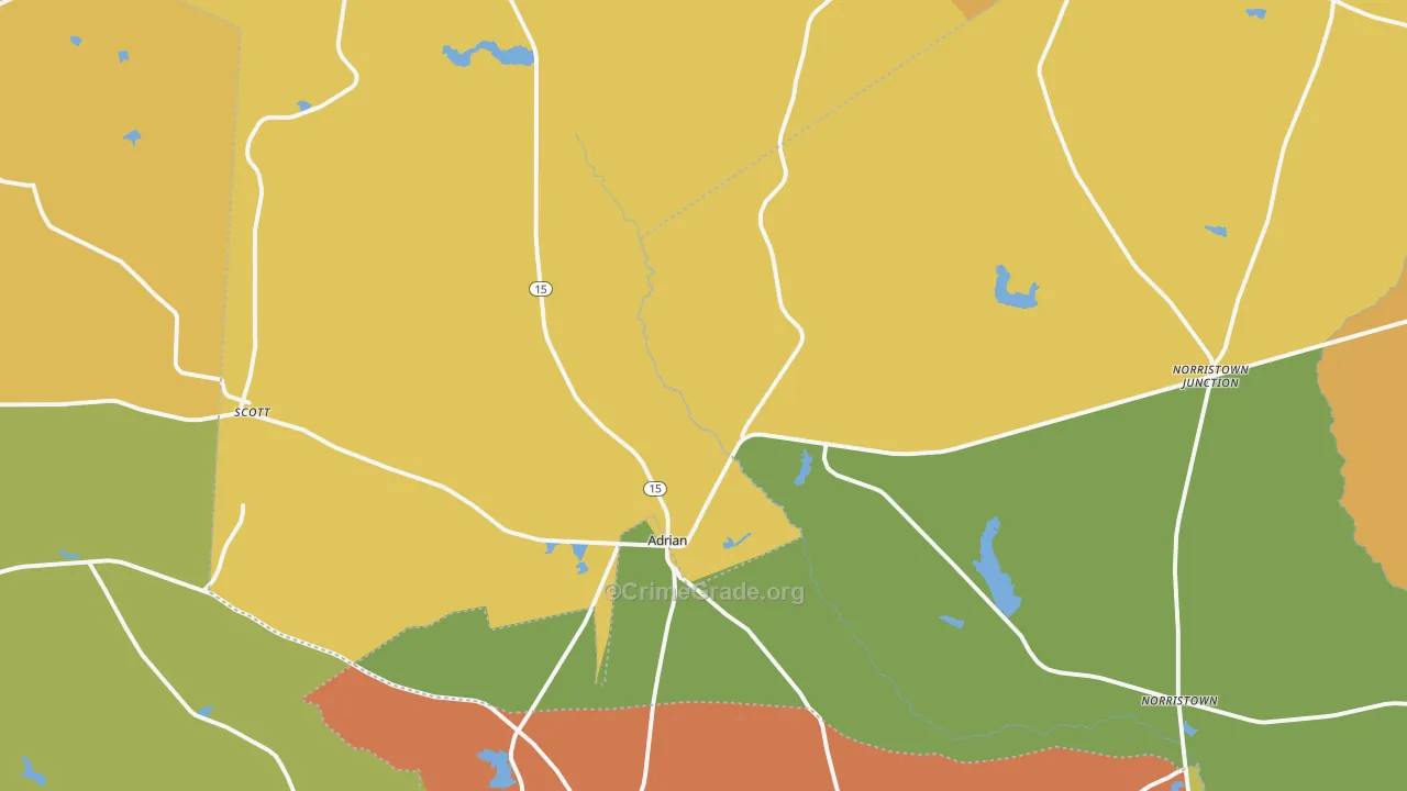 Adrian, GA Map of Assault Rates
