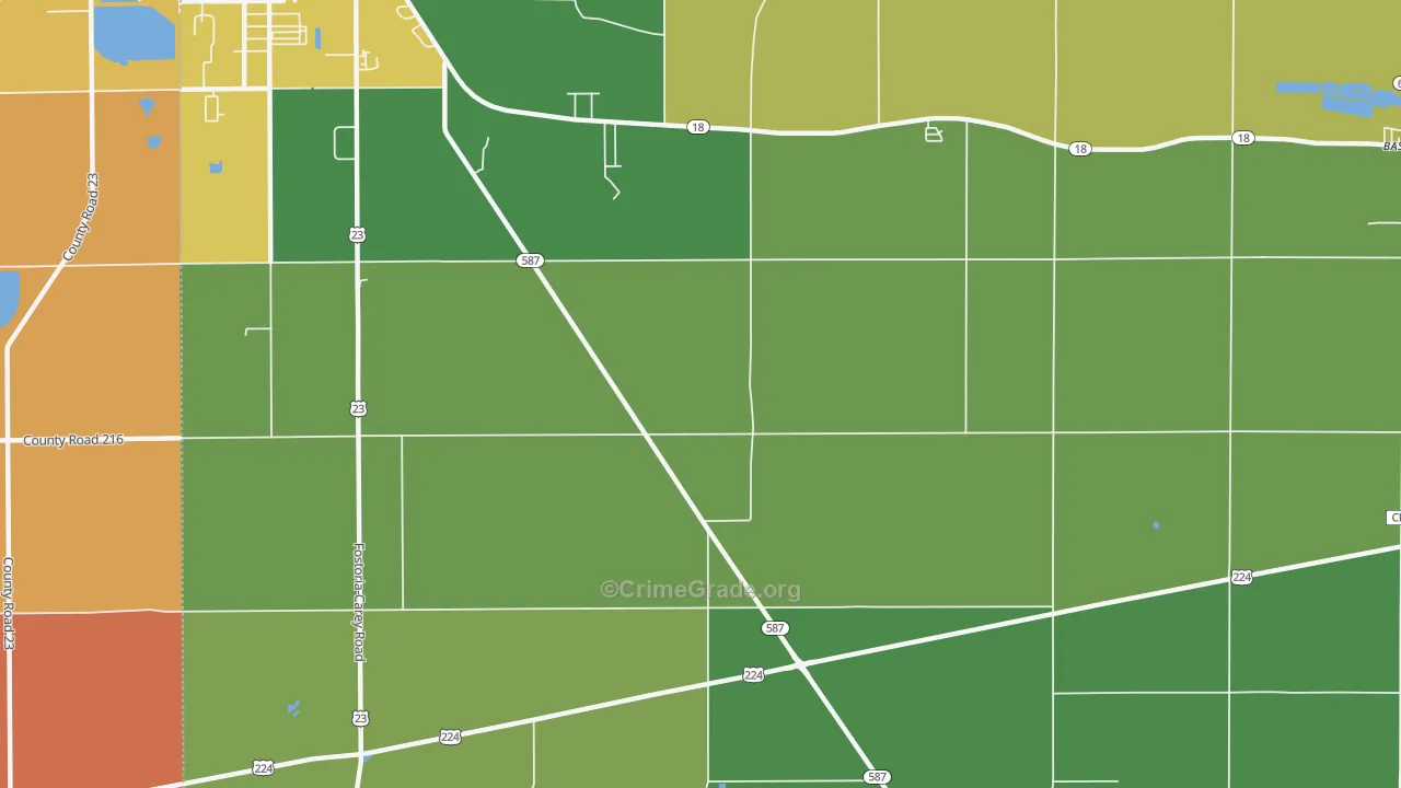 Adrian, OH Map of Assault Rates