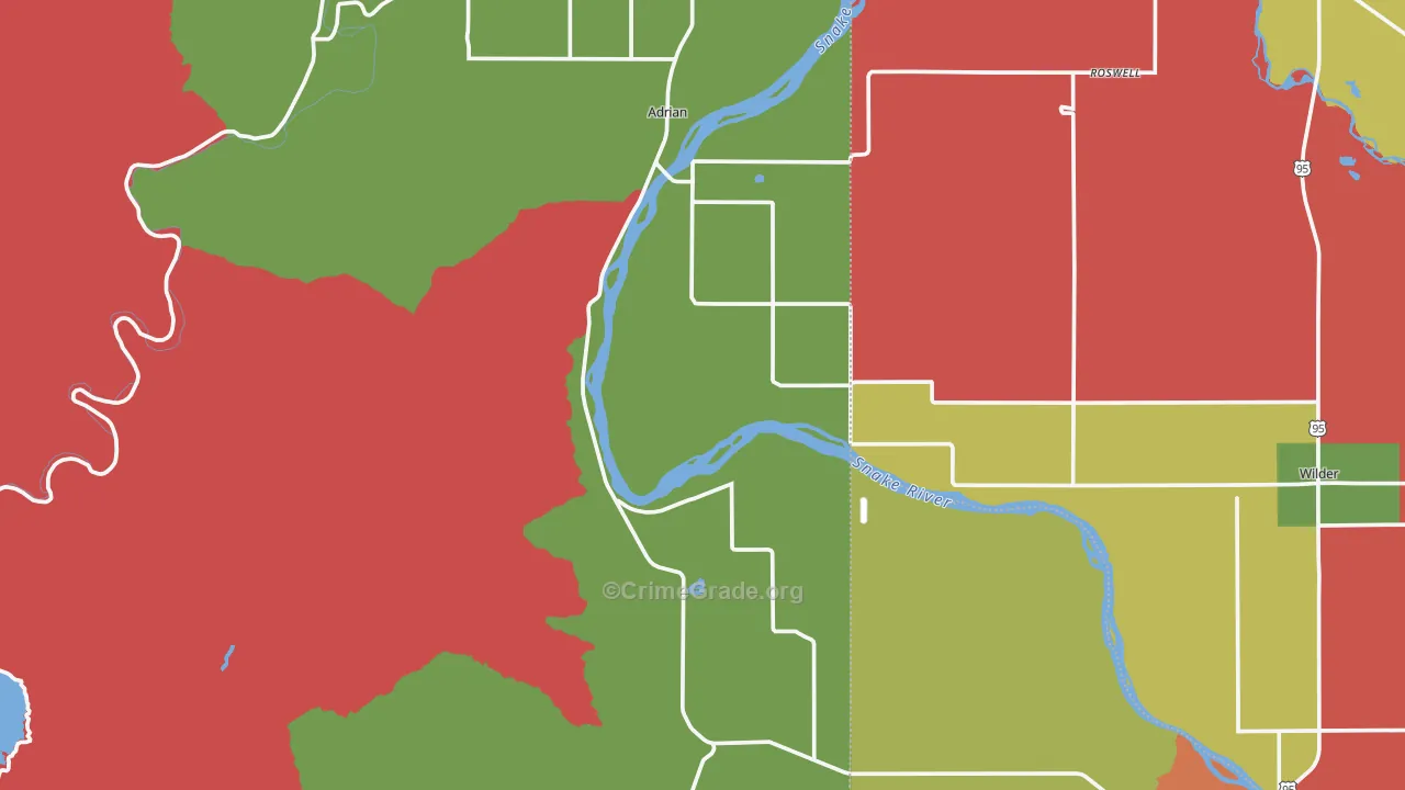 Adrian, OR Map of Assault Rates