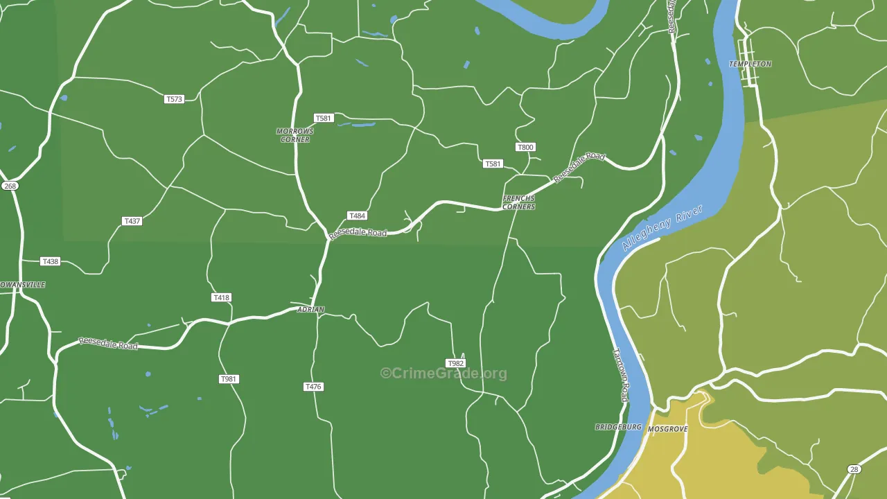Adrian, PA Map of Assault Rates