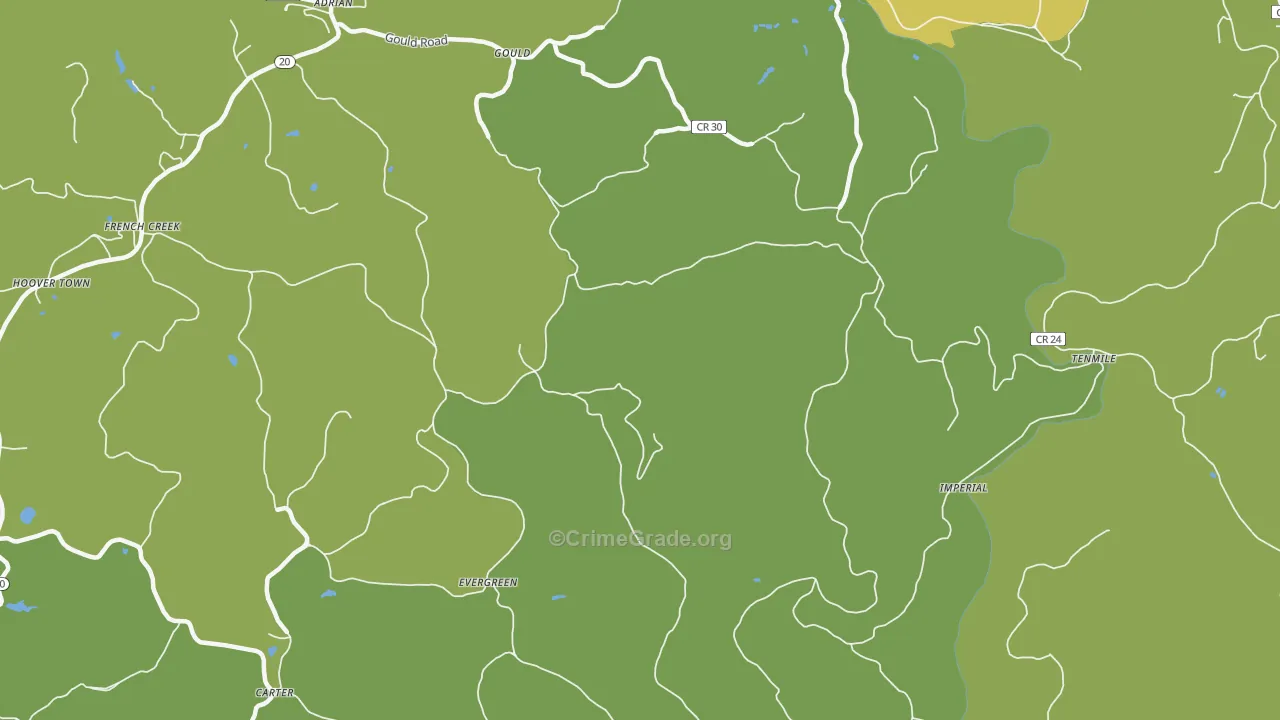 Adrian, WV Map of Assault Rates