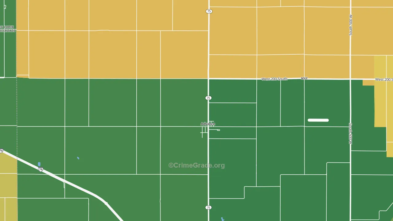 Advance, IN Map of Assault Rates