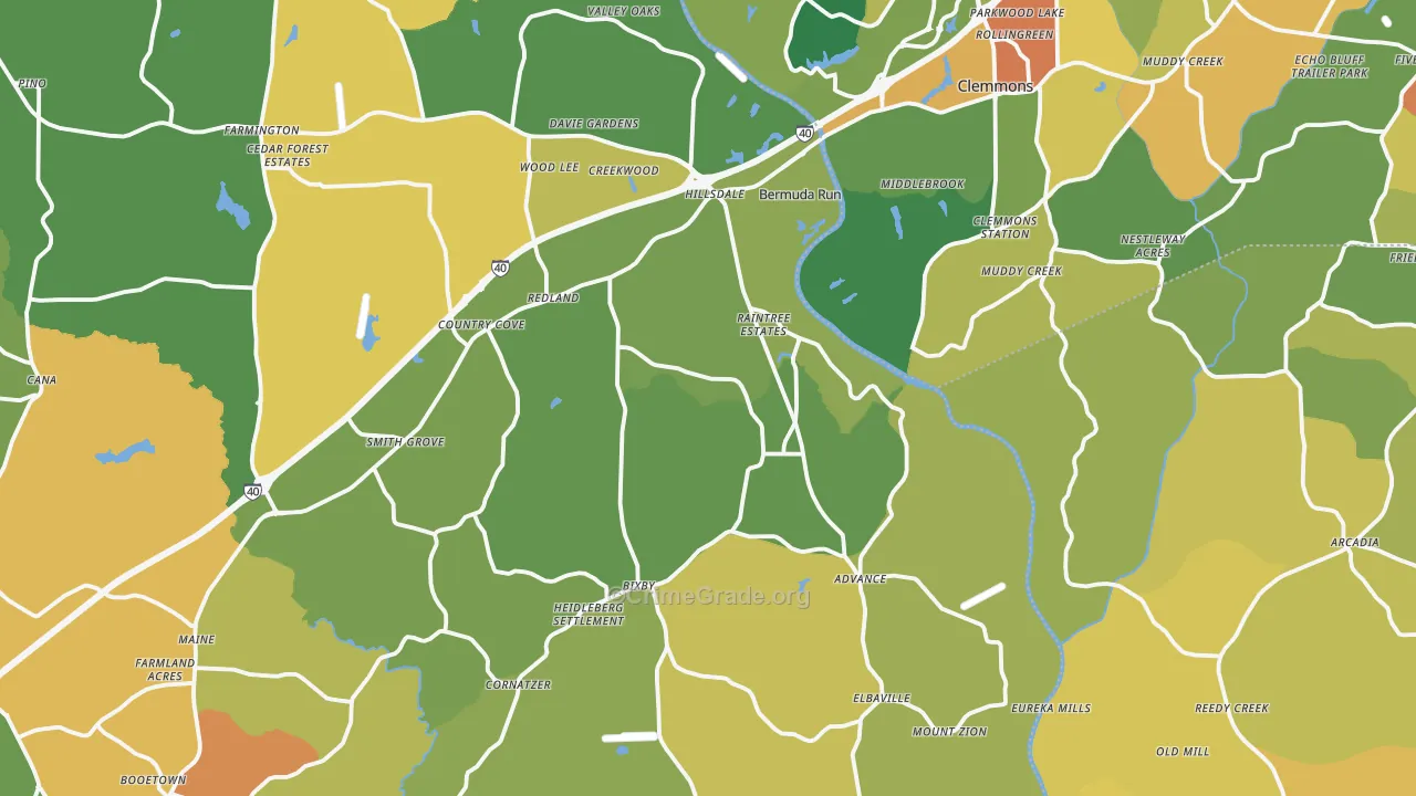 Advance, NC Map of Assault Rates