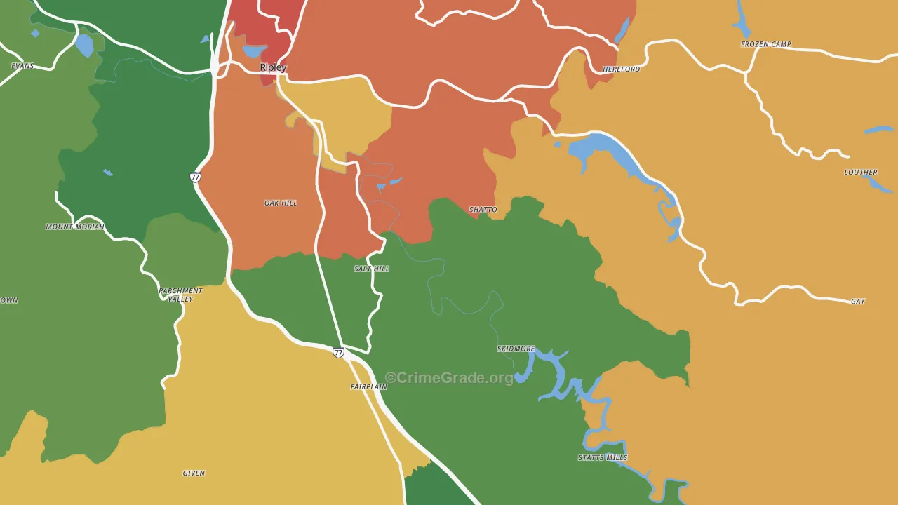 Advent, WV Map of Assault Rates