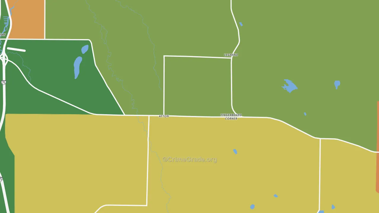Afton, MI Map of Assault Rates
