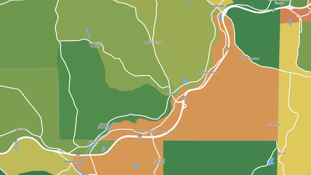 Afton, NY Map of Assault Rates