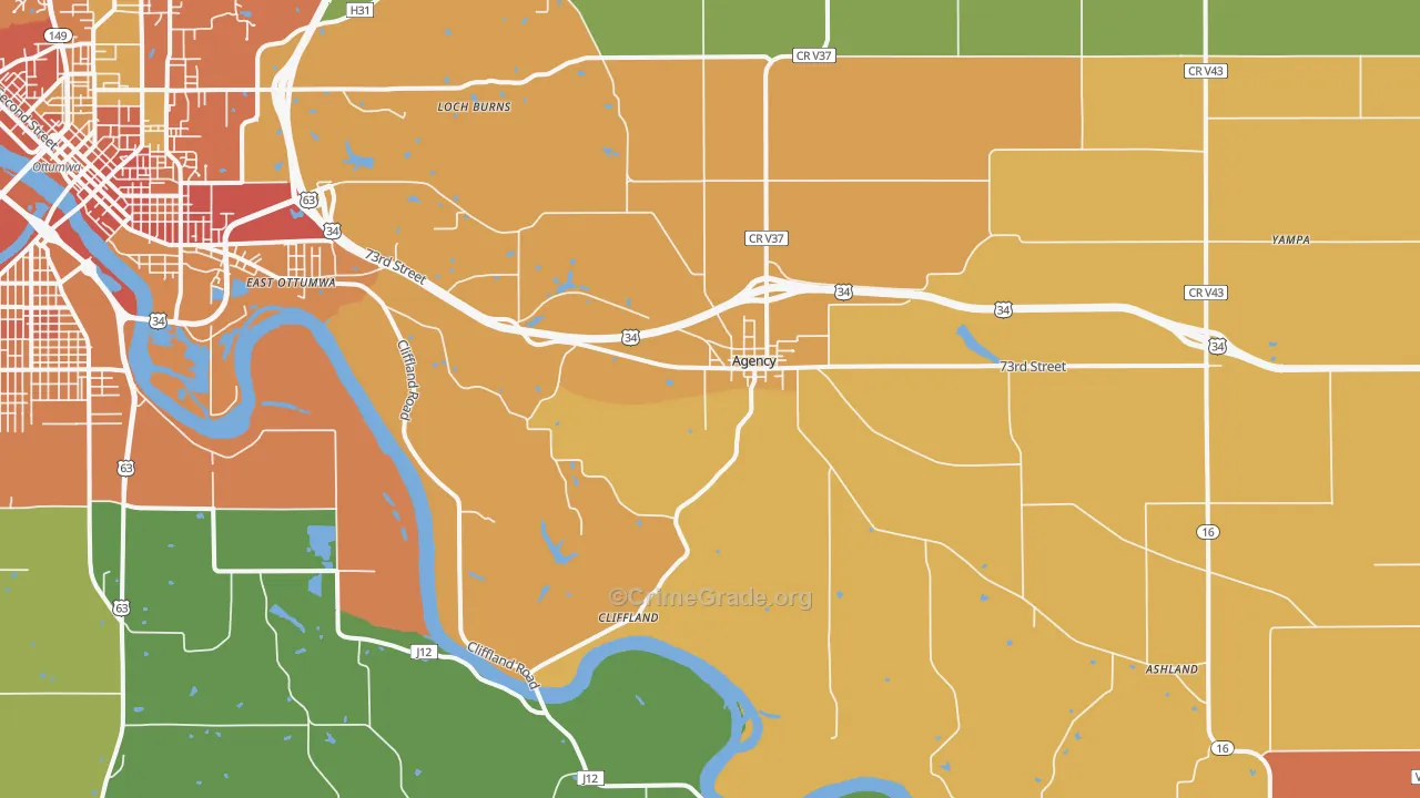 Agency, IA Map of Assault Rates