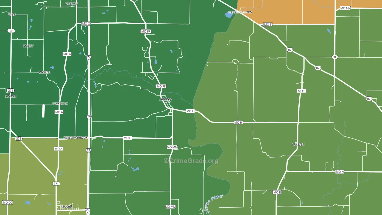 Agency, MO Map of Assault Rates