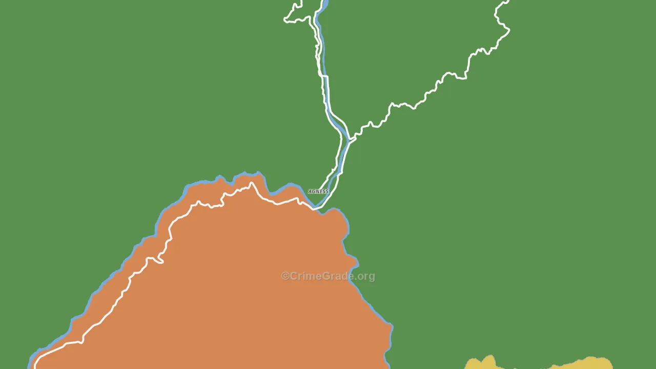 Agness, OR Map of Assault Rates