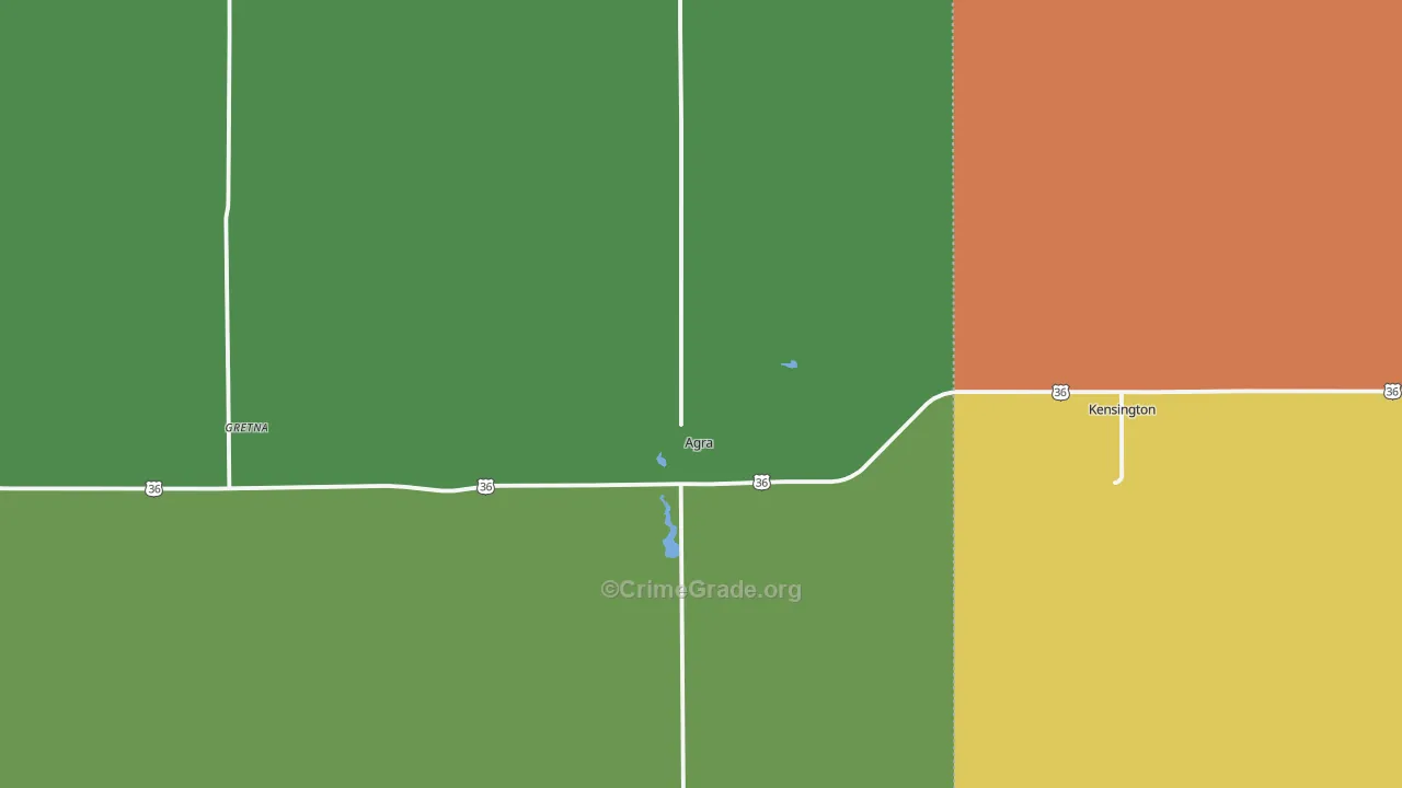 Agra, KS Map of Assault Rates