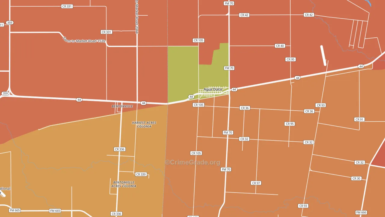 Agua Dulce, TX Map of Assault Rates