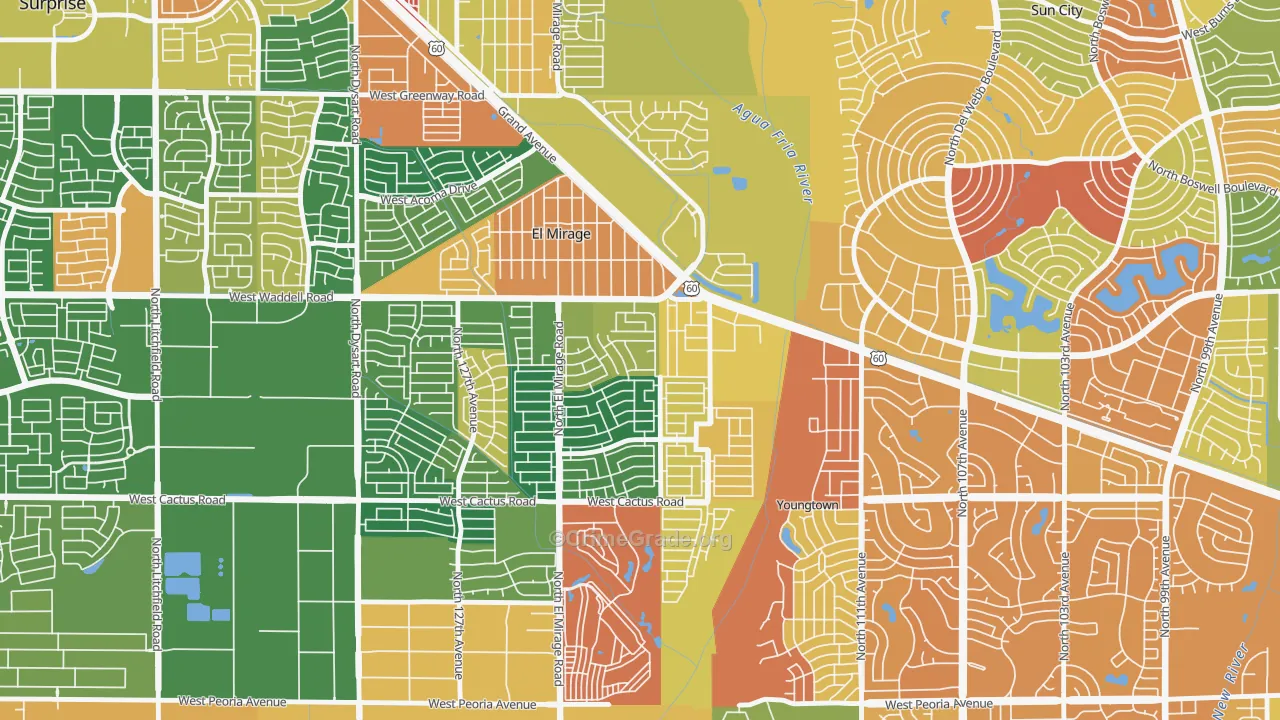 Agua Fria, El Mirage, AZ Map of Assault Rates