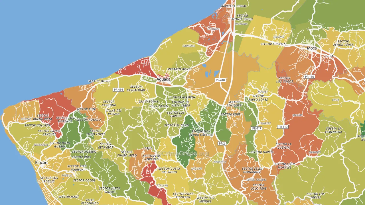 Aguada, PR Map of Assault Rates