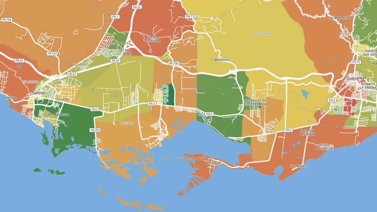 Aguirre, PR Map of Assault Rates