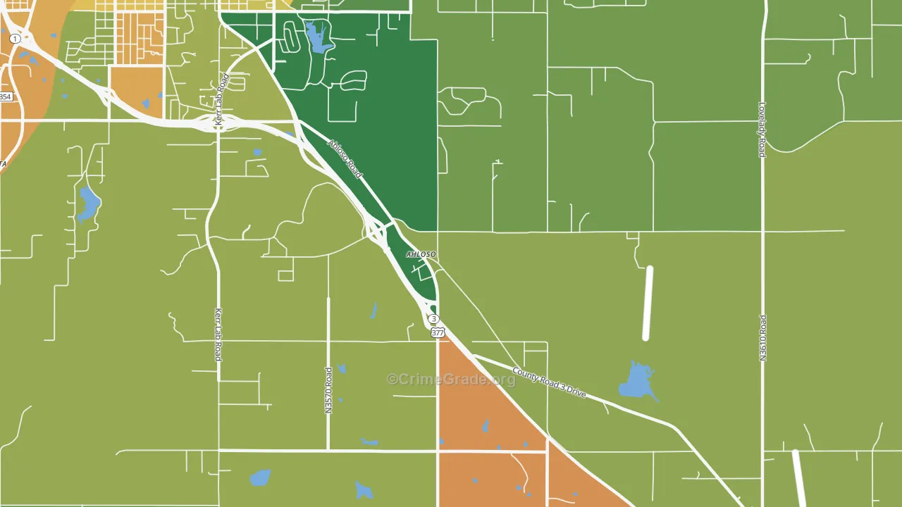 Ahloso, OK Map of Assault Rates