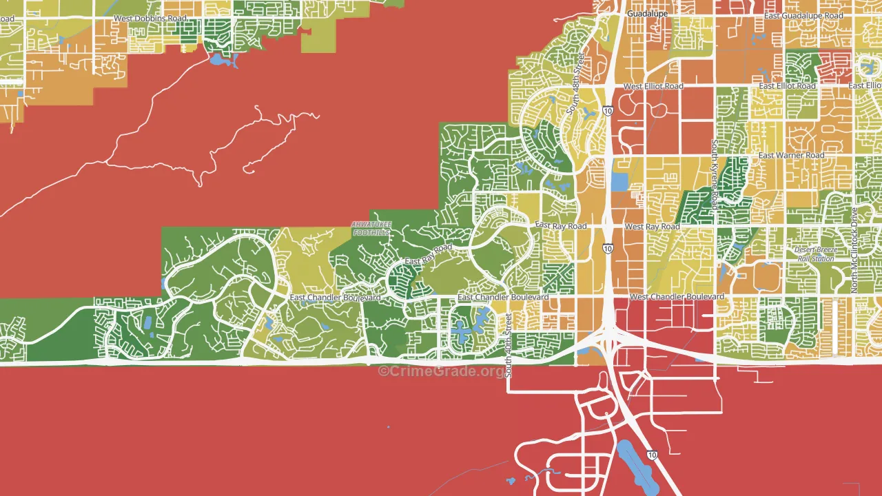 Ahwatukee, Phoenix, AZ Map of Assault Rates