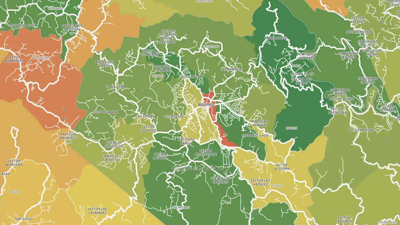 Aibonito Municipio, PR Map of Assault Rates