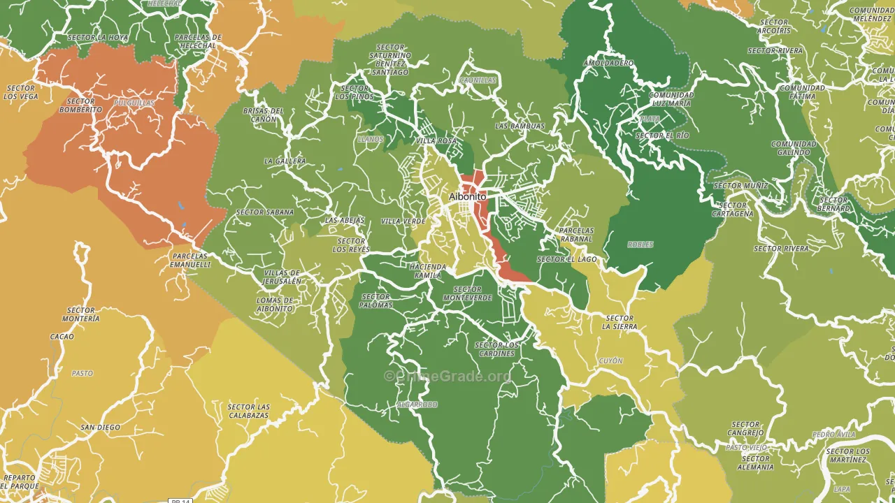 Aibonito, PR Map of Assault Rates