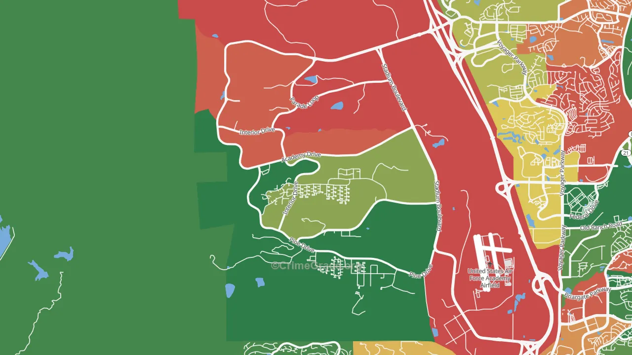 Air Force Academy, CO Map of Assault Rates