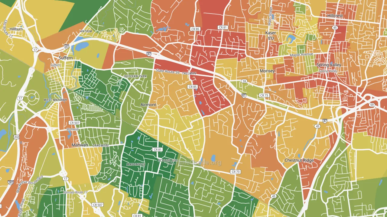 Airmont, NY Map of Assault Rates