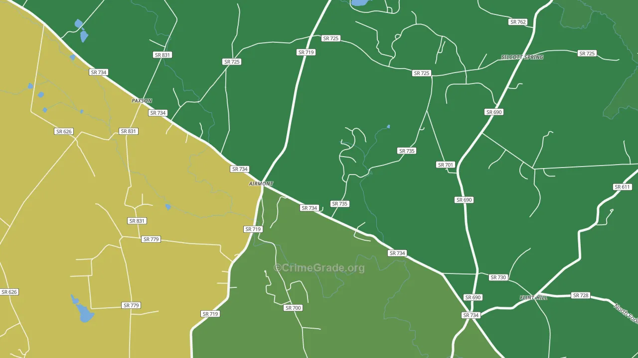 Airmont, VA Map of Assault Rates