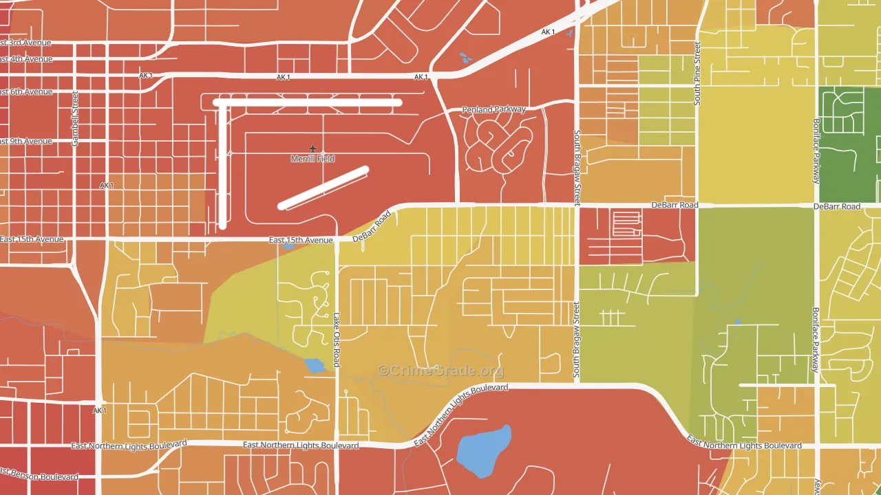 Airport Heights, Anchorage, AK Map of Assault Rates