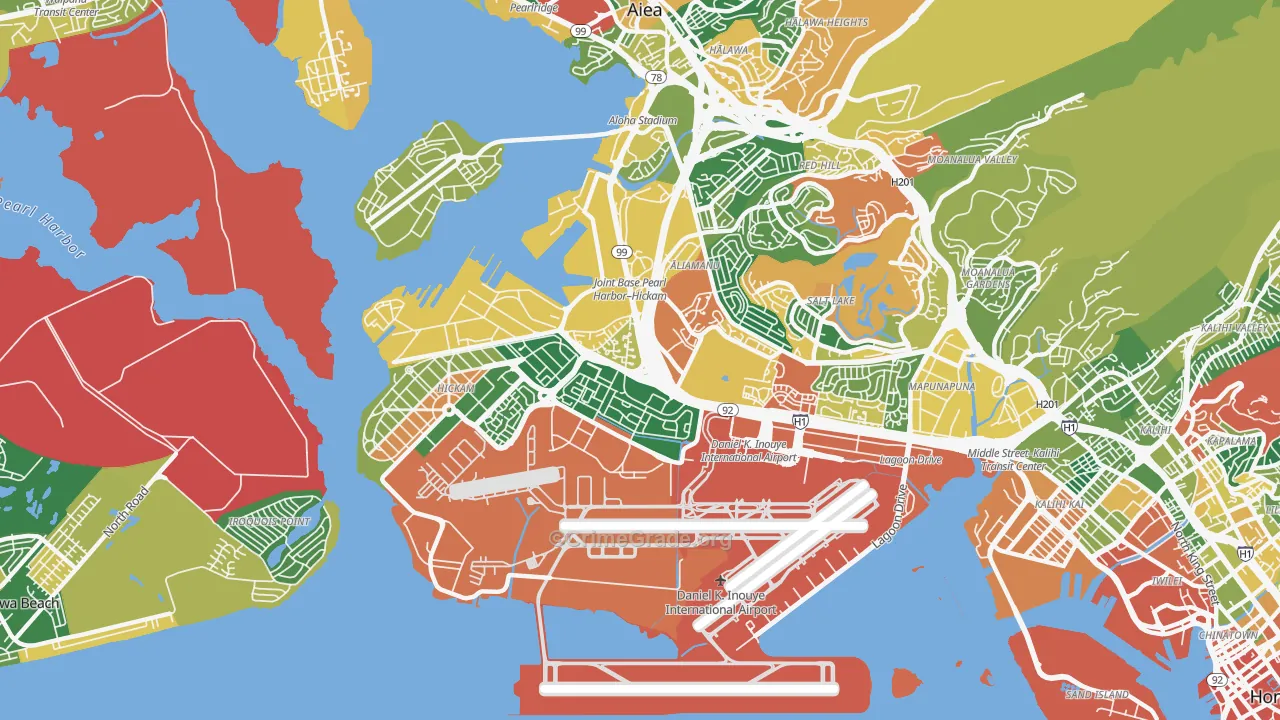 Airport, Honolulu, HI Map of Assault Rates