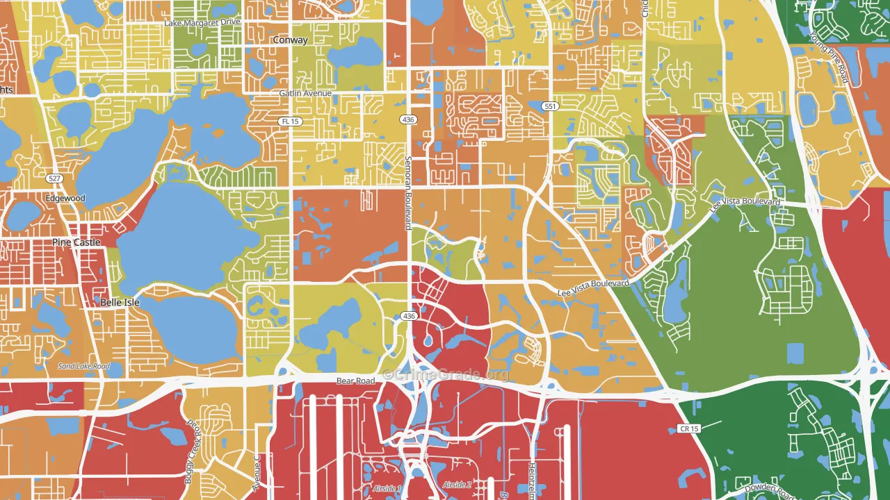 Airport North, Orlando, FL Map of Assault Rates