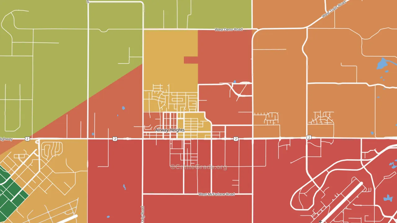 Airway Heights, WA Map of Assault Rates