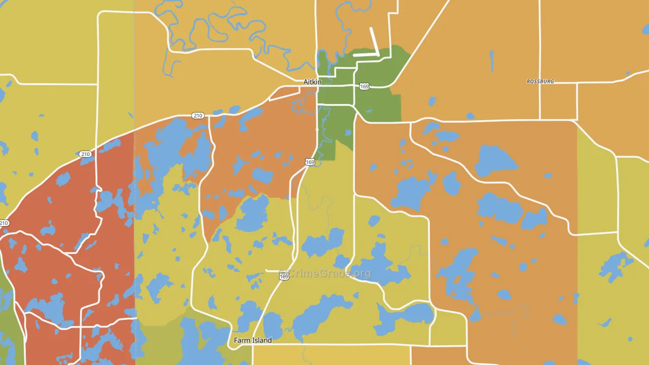 Aitkin, MN Map of Assault Rates
