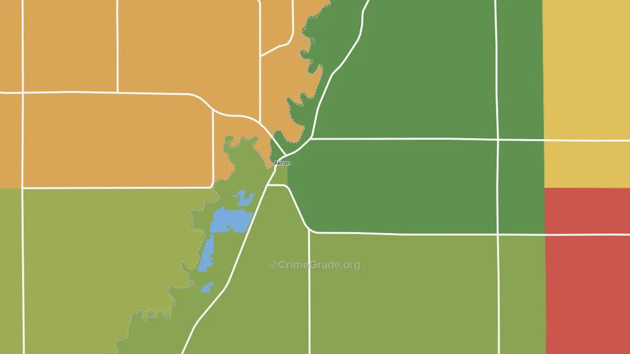 Akron, IA Map of Assault Rates