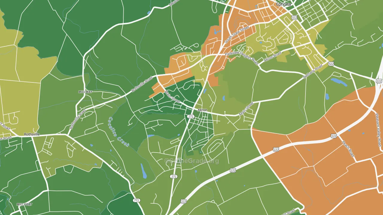 Akron, PA Map of Assault Rates