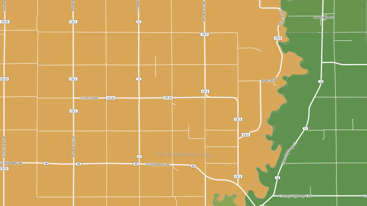 Akron, SD Map of Assault Rates