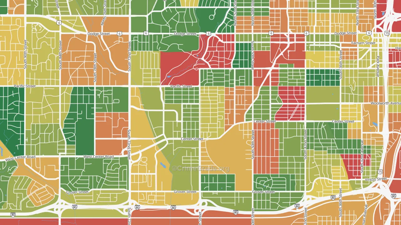 Aksarben-Elmwood Park, Omaha, NE Map of Assault Rates