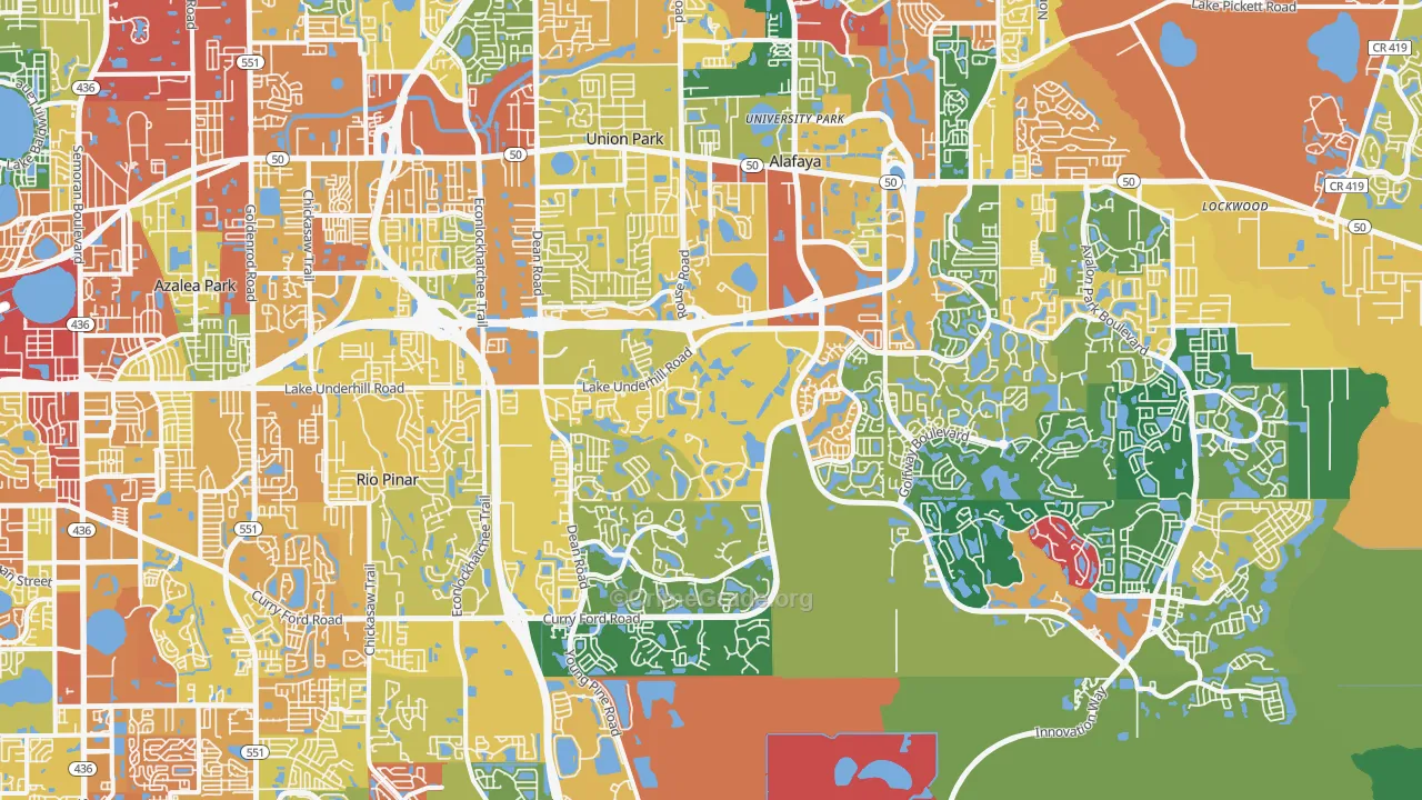 Alafaya, FL Map of Assault Rates