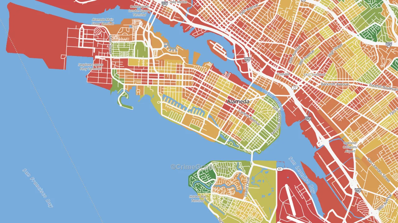 Alameda, CA Map of Assault Rates