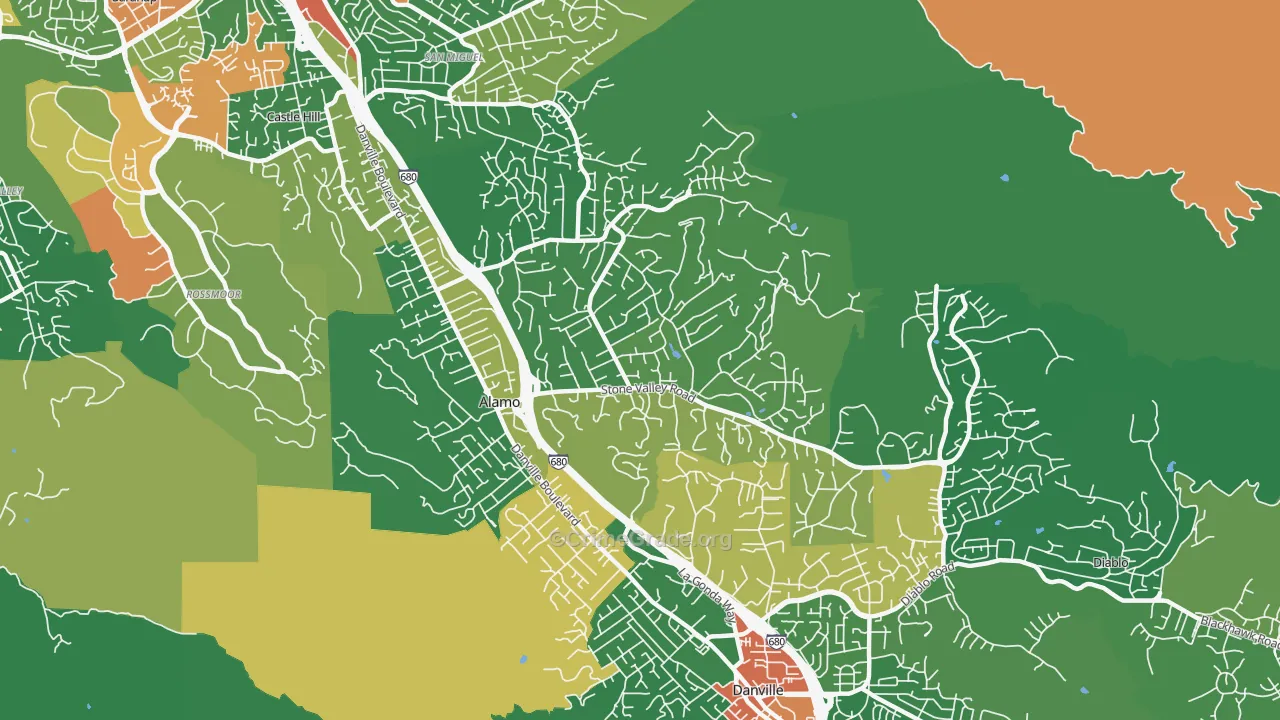 Alamo, CA Map of Assault Rates