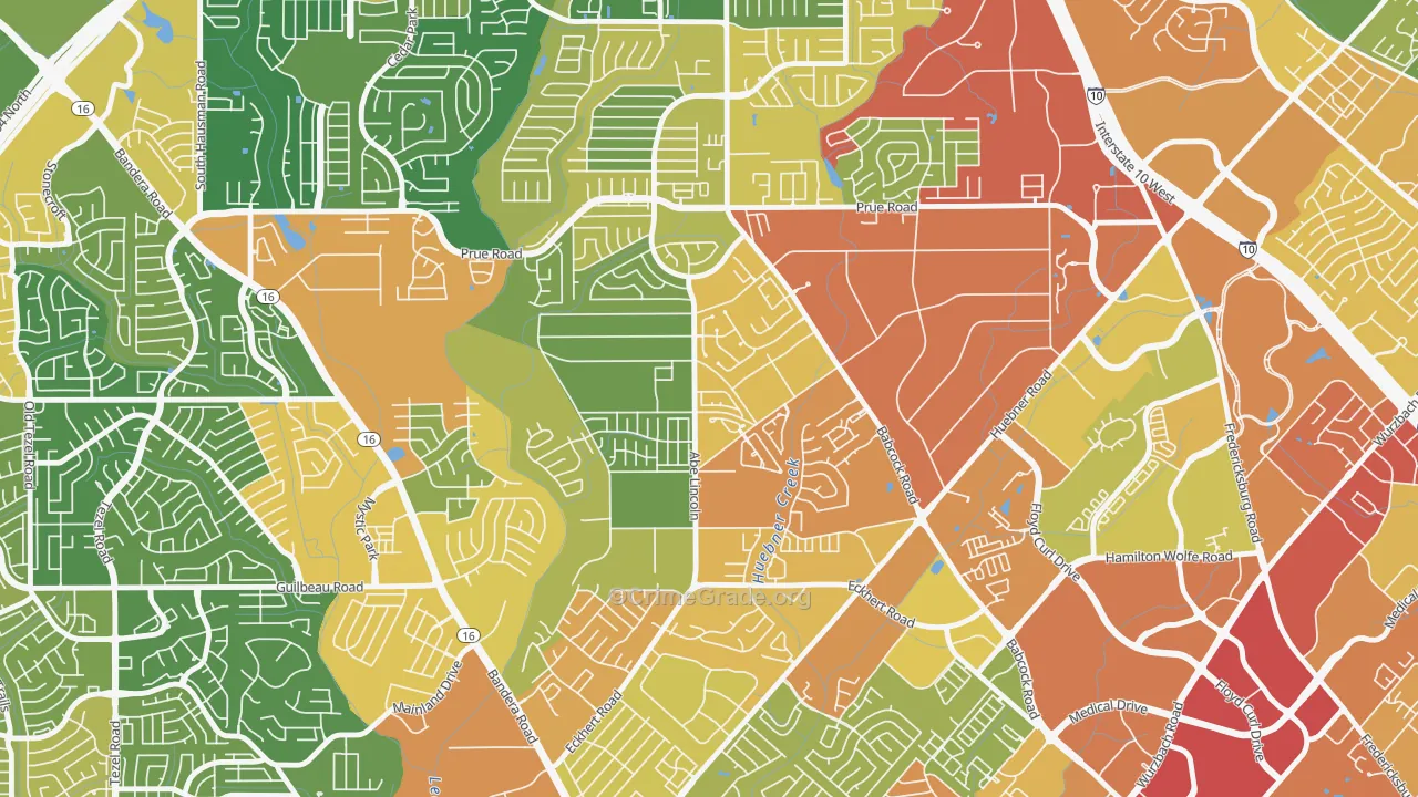Alamo Farmsteads-Babcock Road, San Antonio, TX Map of Assault Rates