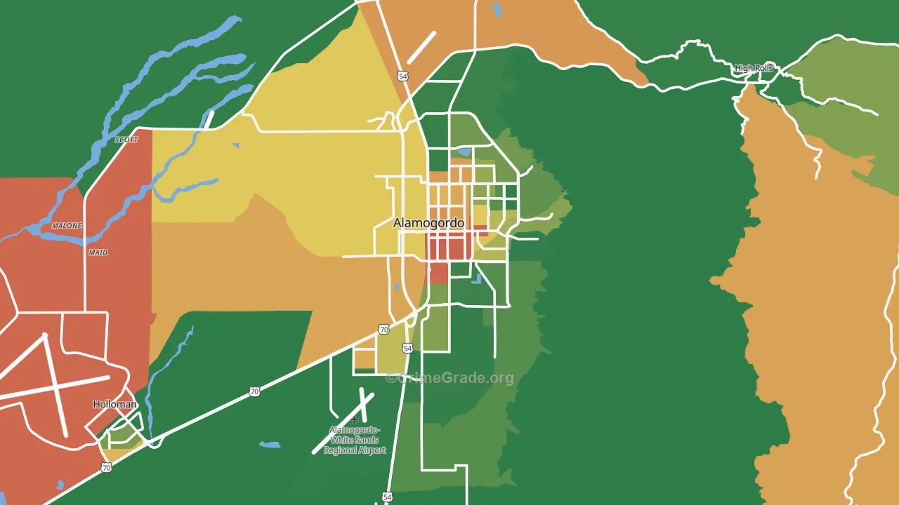 Alamogordo, NM Map of Assault Rates
