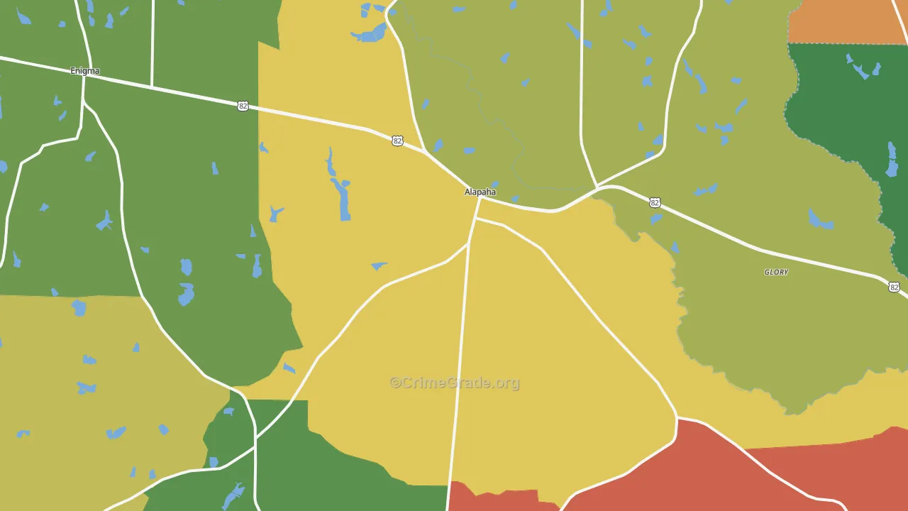 Alapaha, GA Map of Assault Rates