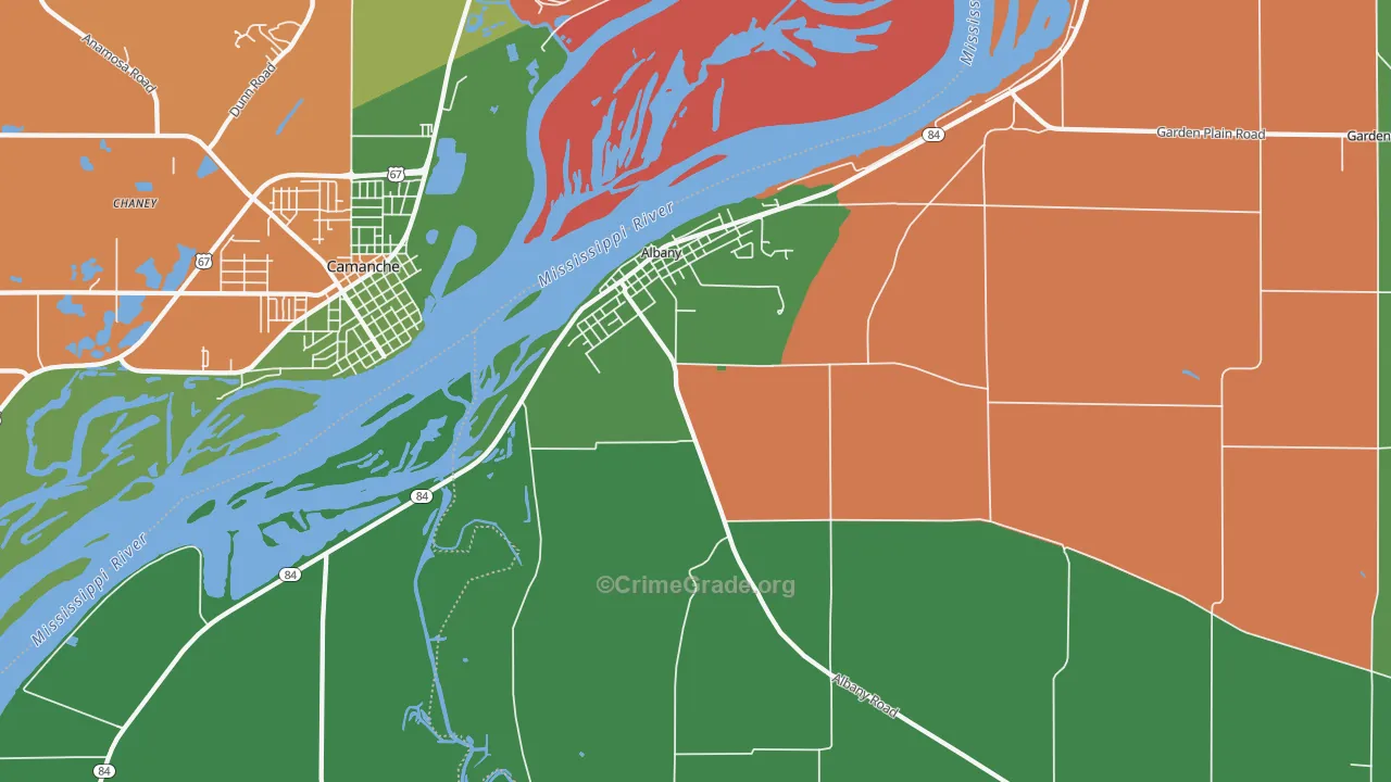 Albany, IL Map of Assault Rates
